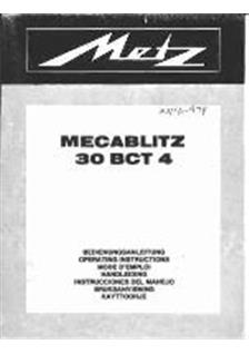 Metz 30 BCT 4 manual. Camera Instructions.